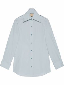 Gucci pointed-collar long-sleeve shirt - Bleu