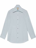 Gucci pointed-collar long-sleeve shirt - Bleu - thumbnail