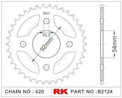 RK Chain wheel 420 60z steel silver