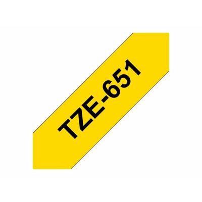 Gelamineerde Tape voor Labelmakers Brother TZE651 Zwart