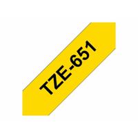 Gelamineerde Tape voor Labelmakers Brother TZE651 Zwart