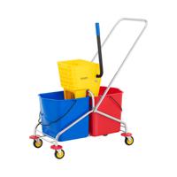 Schoonmaakwagen - met gele wringer - 2 emmers - 48 L