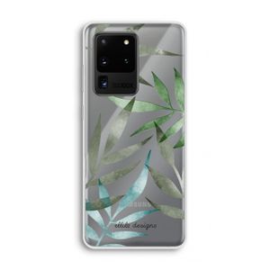 Tropical watercolor leaves: Samsung Galaxy S20 Ultra Transparant Hoesje