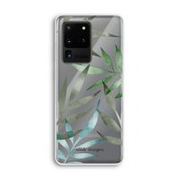 Tropical watercolor leaves: Samsung Galaxy S20 Ultra Transparant Hoesje