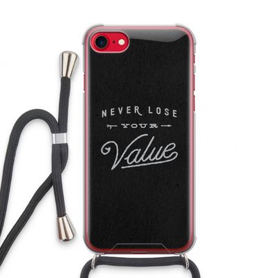 Never lose your value: iPhone SE 2020 Transparant Hoesje met koord