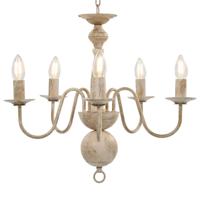 Kroonluchter 5xE14 antiekwit