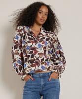 v-hals top met bladerprint v-hals top met bladerprint