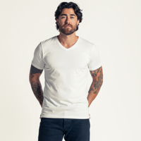 Duke's V Neck Bamboo White 3 Pack - Slim Fit