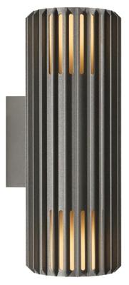 Nordlux Wandlamp Aludra rond dubbel 2x E27 zilver antraciet IP54 - 4800944
