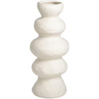 Leen Bakker - Vaas Bobbie - Off-white - 38xØ16,3 Cm - Keramiek - Crème