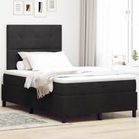 Boxspringbed met matras en LED fluweel zwart 120x200 cm
