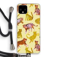 Cute Tigers and Leopards: Pixel 4 Transparant Hoesje met koord