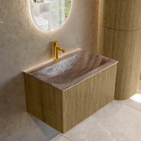 Badmeubel Mondiaz Kurve-Dlux | 70 cm | Meubelkleur Dusk | Wastafelkleur Oza | Solid surface | Wasbak midden spoelbak | 1 kraangat