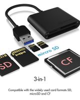 ICY BOX IB-CR301-U3 Externer Multi Card Reader (CF, SD, Micro SD) mit USB 3.0 Hostanschl Externe geheugenkaartlezer / hub USB 3.0 Zwart - thumbnail