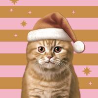 Duni servetten xmas cat 33x33cm