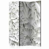 Vouwscherm - Bloemen in het wit 135x172cm , gemonteerd geleverd (kamerscherm) dubbelzijdig geprint - thumbnail