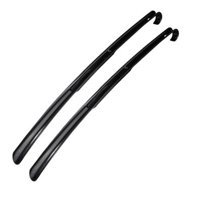 HI Schoenlepel lang - 2x - 64 cm - kunststof - zwart - met haak