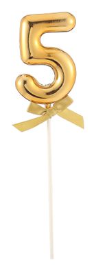 Taart Topper Cijfer 5 Goud