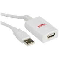 ROLINE USB 2.0 verlengkabel, wit, 5 m