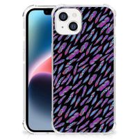 Apple iPhone 14 Plus Doorzichtige Silicone Hoesje Feathers Color - thumbnail