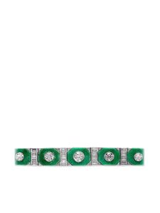 Pragnell Vintage bracelet Art Deco en platine serti de diamants (1911-1940) - Vert