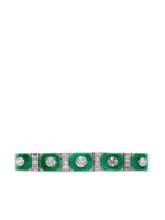 Pragnell Vintage bracelet Art Deco en platine serti de diamants (1911-1940) - Vert