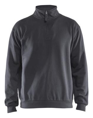 Blåkläder Sweatshirt met halve rits 35871169 | Medium Grijs | Maat XL - 7330509834411