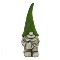 Tuinkabouter beeldje - Dwarf Ukkie - Polystone - grasgroene muts - 48 cm - thumbnail