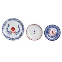 Serviesset DKD Home Decor Blauw Wit Rood Porselein Mediterrane 18 Onderdelen 27 x 27 x 3 cm (2 Stuks)