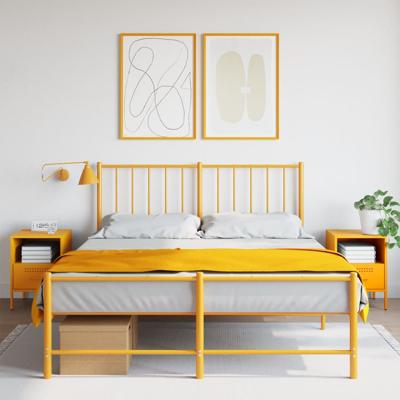Nachtkastjes 2 st 36x39x50,5 cm staal mosterdgeel