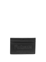 Alexander McQueen porte-cartes en cuir à logo imprimé - Noir