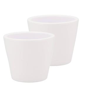 DK Design Bloempot/plantenpot - 2x - Vinci - wit mat - voor kamerplant - D10 x H12 cm