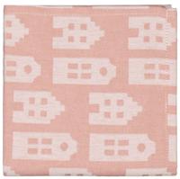 HEMA Theedoek 65x65 Katoen Roze Huisjes (roze)