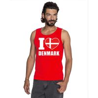 I love Denemarken supporter mouwloos shirt rood heren 2XL  -