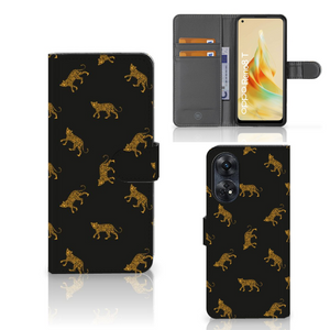 Telefoonhoesje met Pasjes voor OPPO Reno8 T 4G Leopards