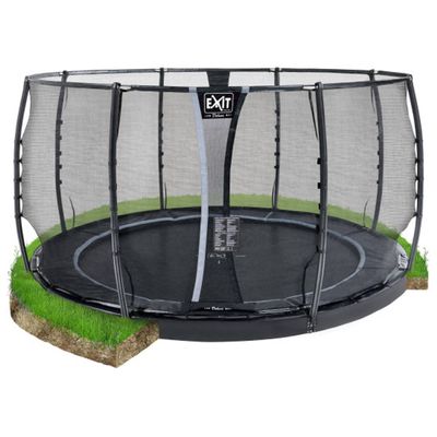 EXIT Trampoline Dynamic met Veiligheidsnet - Groundlevel - 366 cm - Zwart EXIT Trampoline Dynamic met Veiligheidsnet - Groundlevel - 366 cm - Zwart