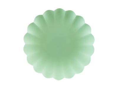 Saliegroene Kunststof Borden Kartelrand 22cm (4st)