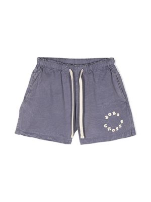 Bobo Choses short en coton à logo imprimé - Bleu