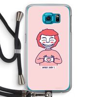 Hartje: Samsung Galaxy S6 Transparant Hoesje met koord