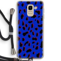 Blue Leopard: Samsung Galaxy J6 (2018) Transparant Hoesje met koord