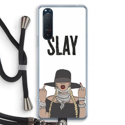 Slay All Day: Sony Xperia 5 II Transparant Hoesje met koord