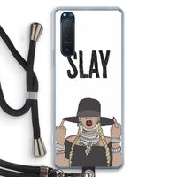 Slay All Day: Sony Xperia 5 II Transparant Hoesje met koord