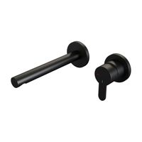 Brauer Black Edition Wastafelmengkraan inbouw - rechte uitloop links - hendel plat smal - model D 1 - mat zwart 5-S-004-S4-65 - thumbnail