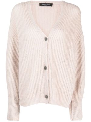 Fabiana Filippi cardigan nervuré en laine mélangée - Tons neutres