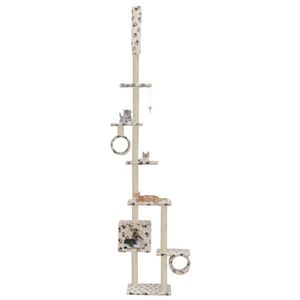 VidaXL Kattenkrabpaal met sisal krabpalen 260 cm pootafdrukken beige