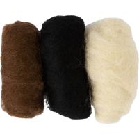 Creativ Company Gekaarde wol, diverse kleuren, 3x10 gr/ 1 doos