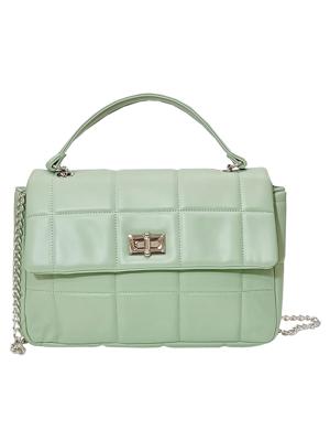 Schoudertas Doorgestikt Groen Schoudertas Doorgestikt Groen