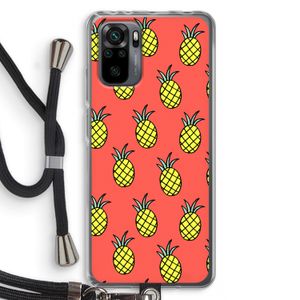 Ananas: Xiaomi Redmi Note 10 Pro Transparant Hoesje met koord