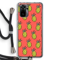 Ananas: Xiaomi Redmi Note 10 Pro Transparant Hoesje met koord