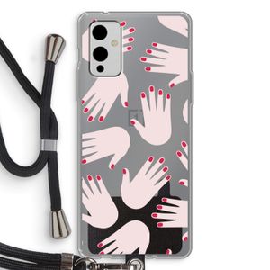 Hands pink: OnePlus 9 Transparant Hoesje met koord